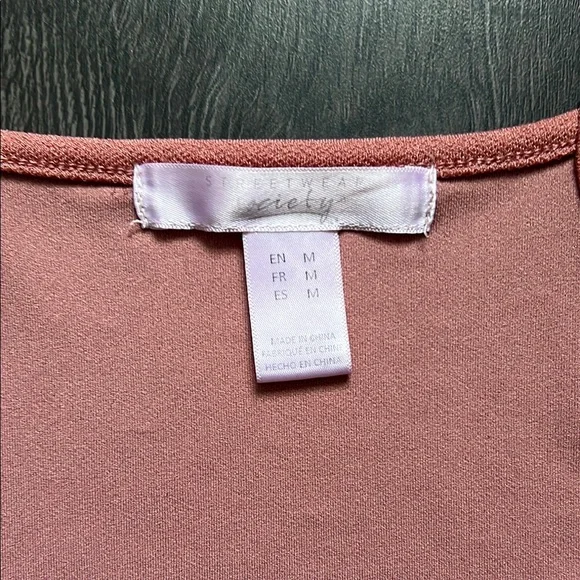 Pink Ruffled V-Neck Bodysuit One Piece - Picture 3 of 5